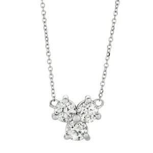 0.25 Carat Natural 3 Stone Diamond Necklace 14K White Gold G SI 18 '' chain