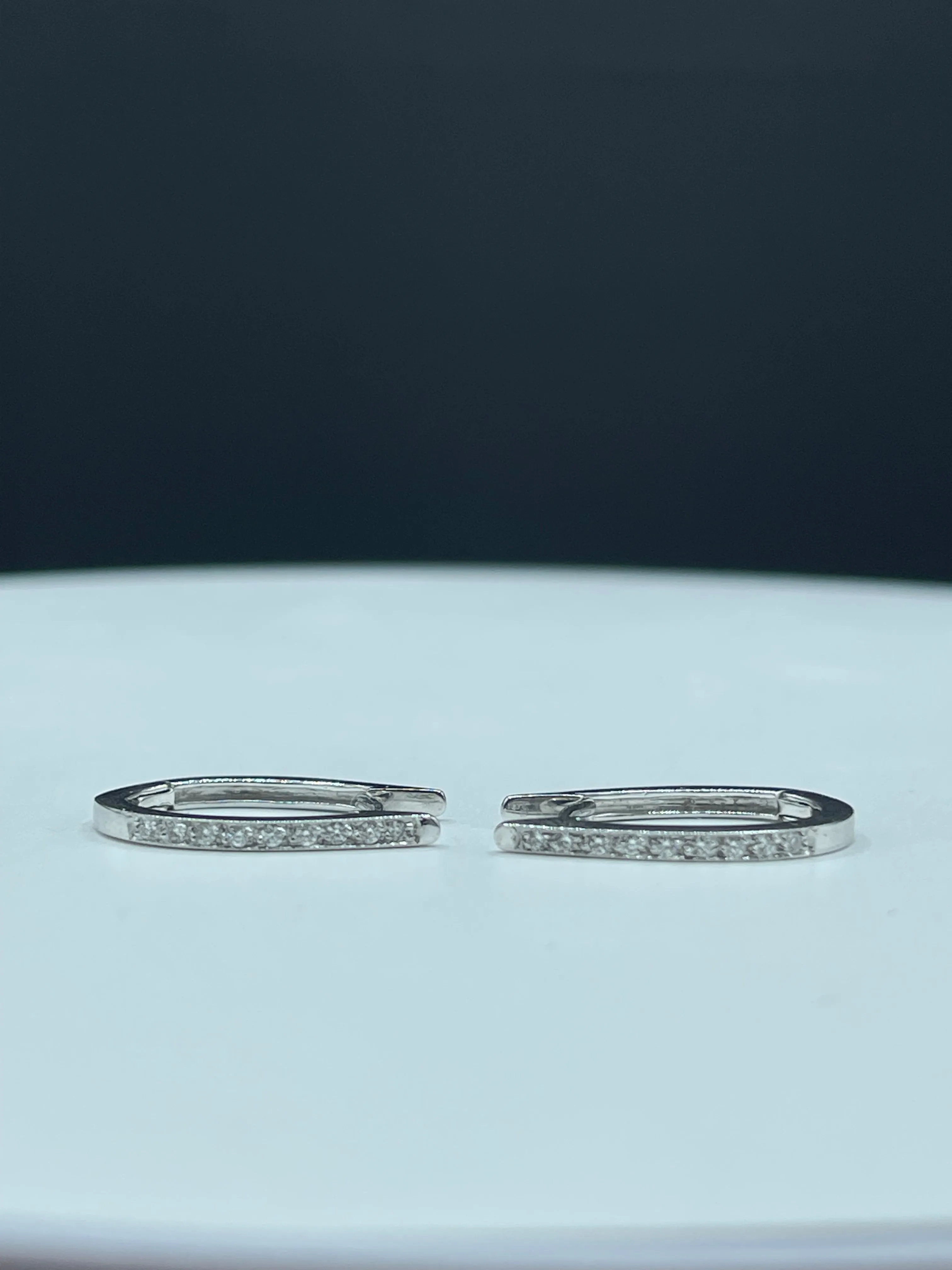 0.27 Carat Natural Diamond 18k White Gold Hoop Earrings