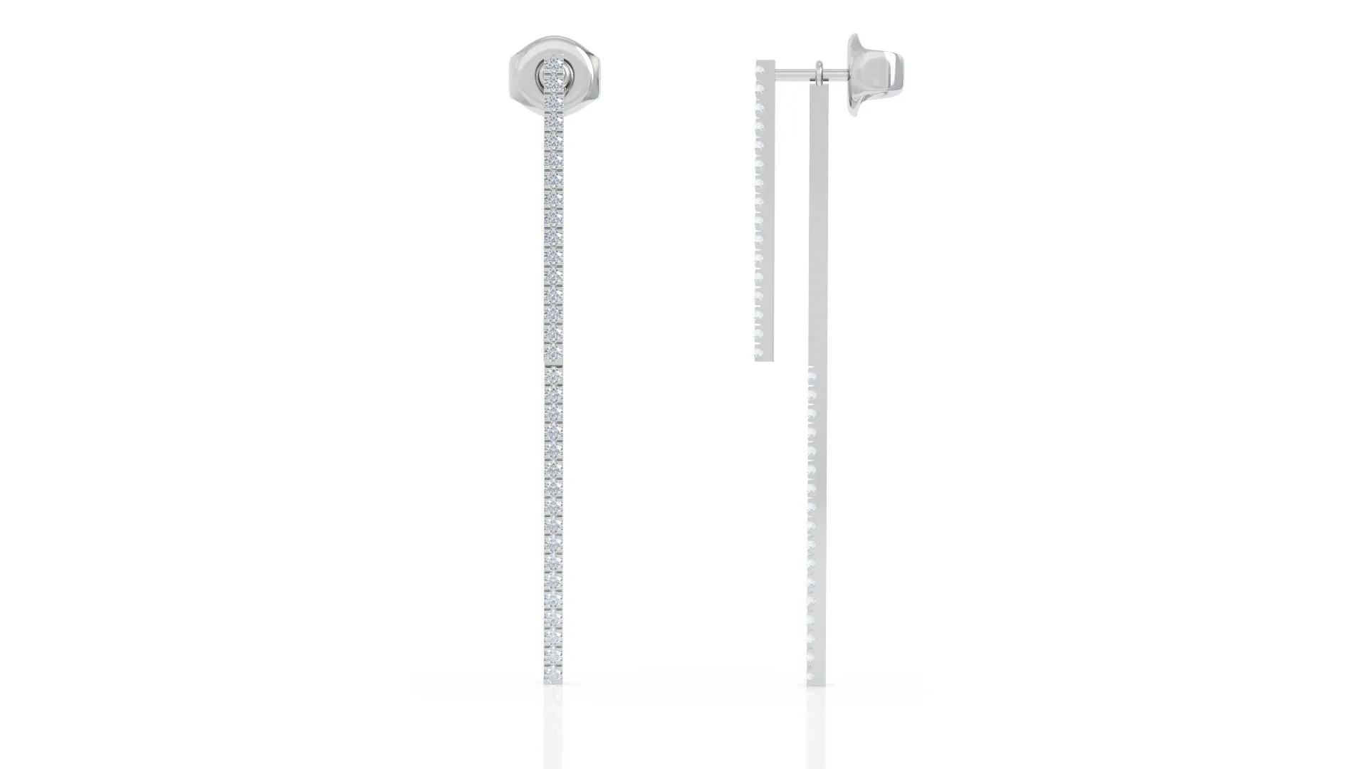 0.40Ct Diamond Double-Bar Drop Earrings in 14K Gold