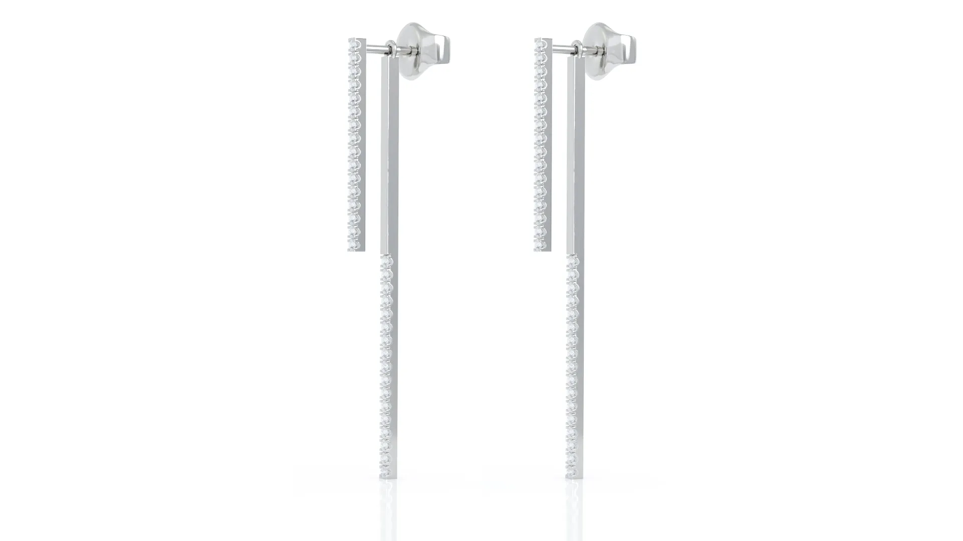 0.40Ct Diamond Double-Bar Drop Earrings in 14K Gold