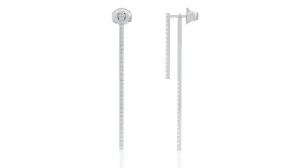0.40Ct Diamond Double-Bar Drop Earrings in 14K Gold
