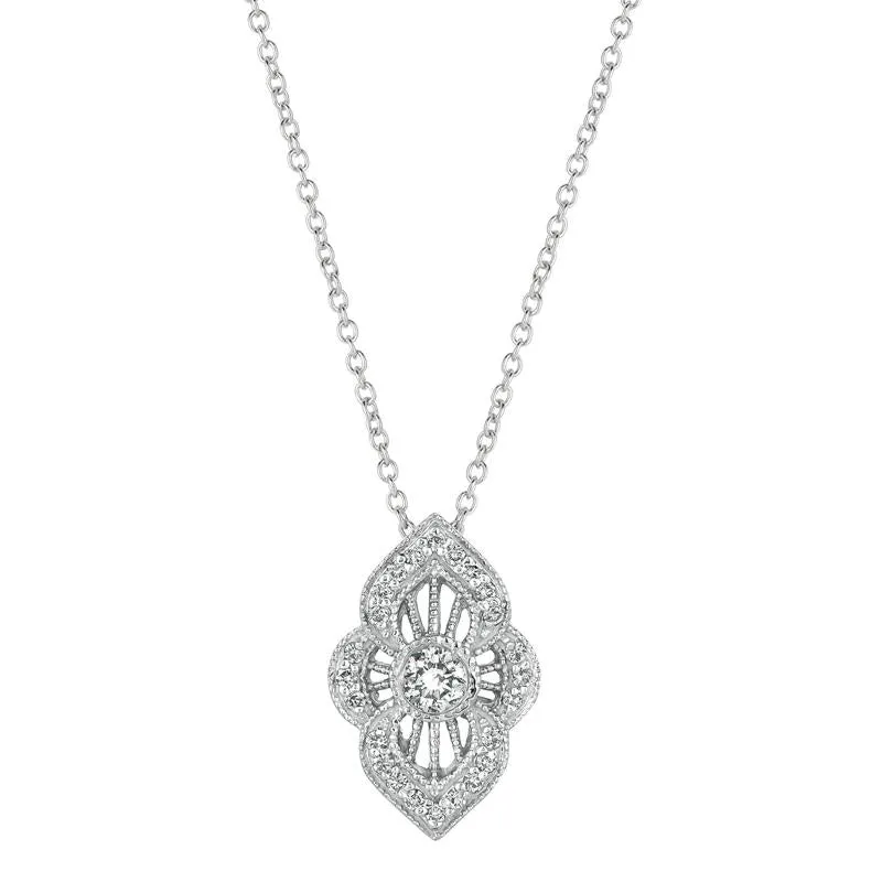 0.50 Carat Natural Diamond Necklace 14K White Gold G SI 18 inches chain