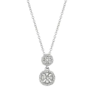 0.50 Carat Natural Diamond Necklace 14K White Gold G SI 18 inches chain