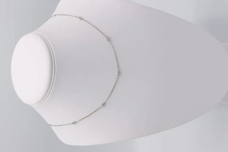 0.73cts-14k White Gold Diamond Necklace