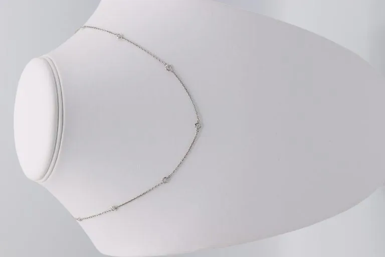 0.73cts-14k White Gold Diamond Necklace