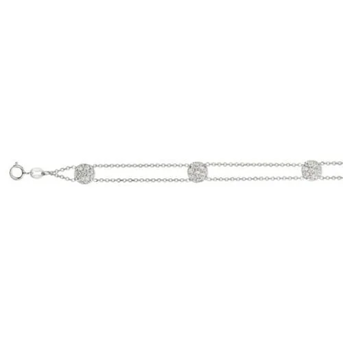 0.75 Carat Natural Diamond Bracelet G SI 14K White Gold 7 inches