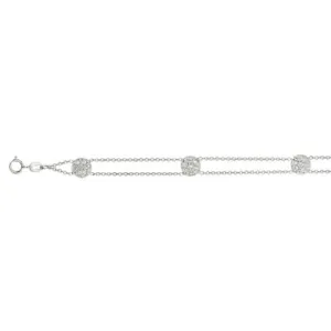 0.75 Carat Natural Diamond Bracelet G SI 14K White Gold 7 inches
