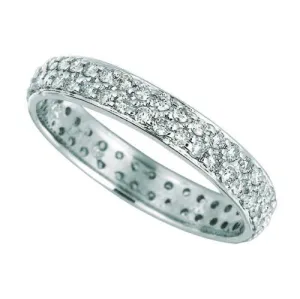 0.75 Ct Natural Diamond Eternity Ring Band G SI set in 14K White Gold