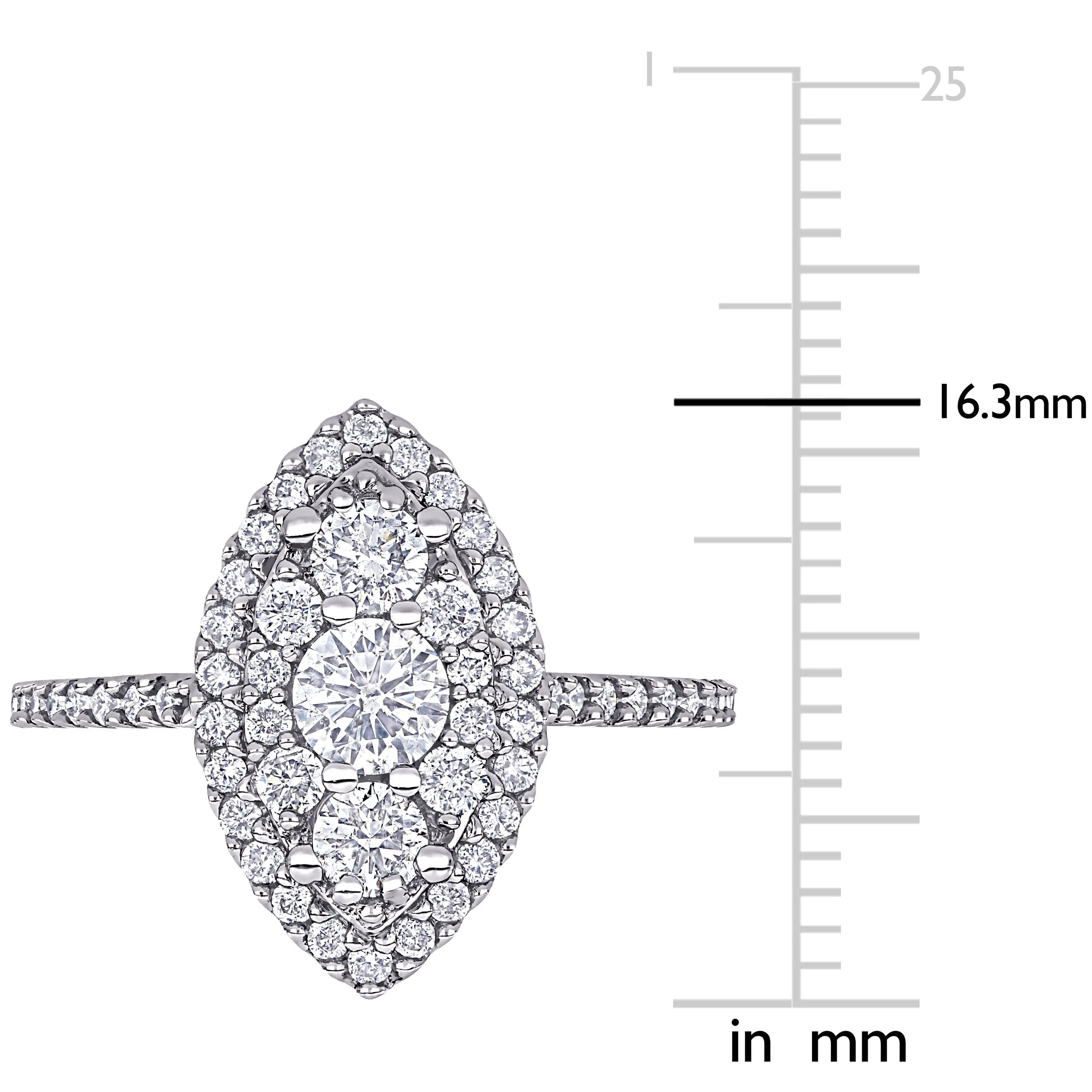 1 CT Diamond Marquise Engagement Ring 10k
