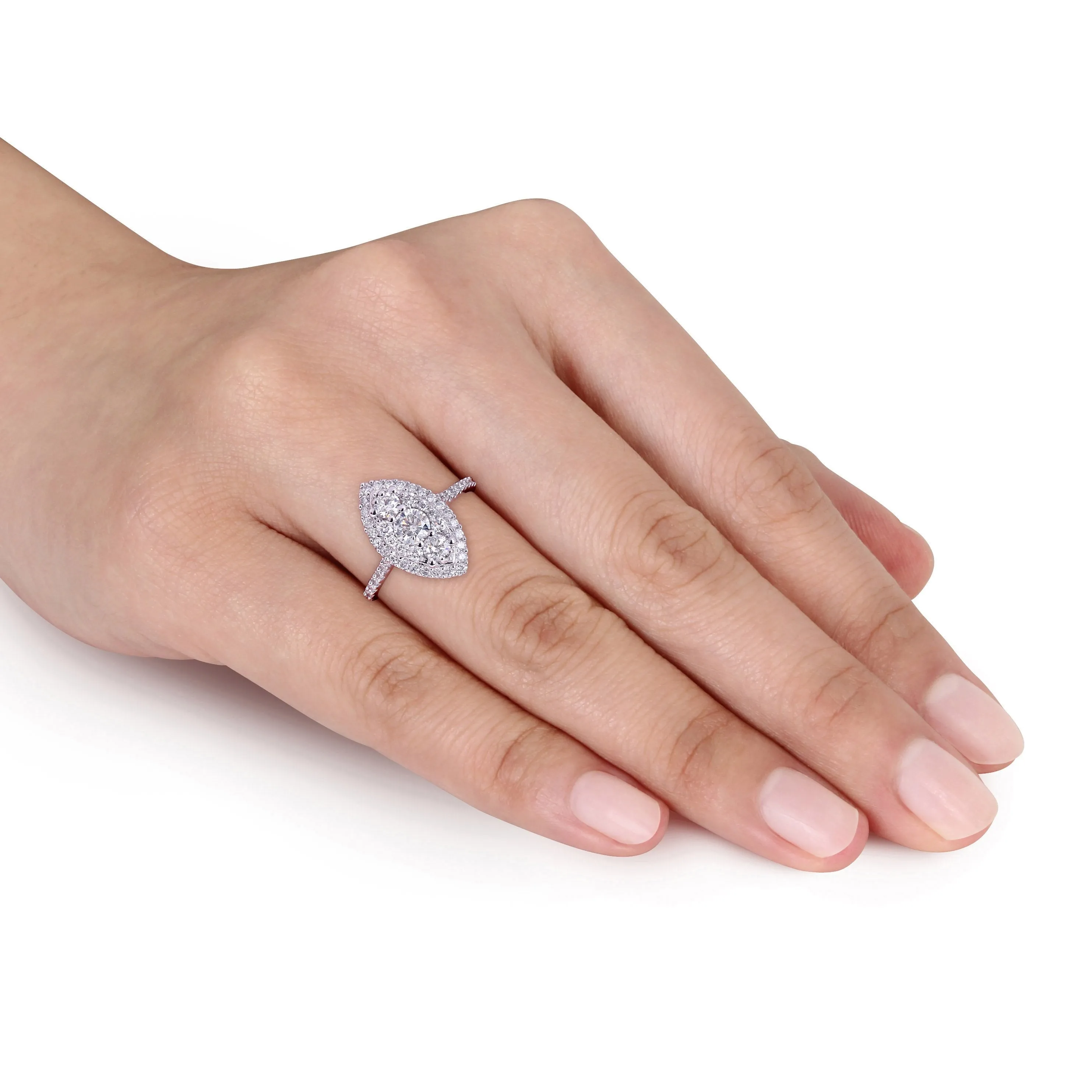 1 CT Diamond Marquise Engagement Ring 10k