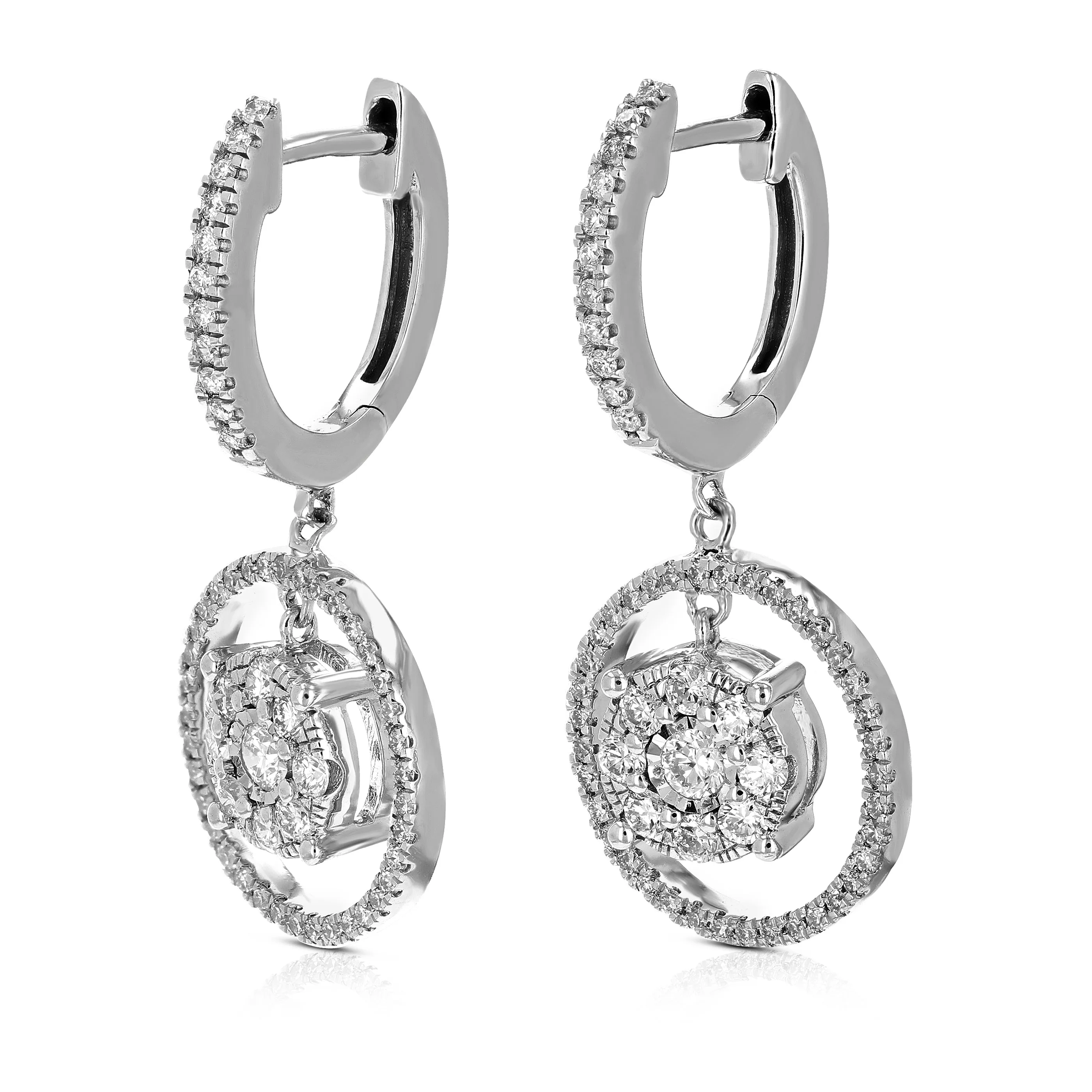1 cttw Lab Grown Diamond Dangle Earring in Sterling Silver