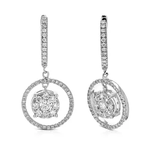 1 cttw Lab Grown Diamond Dangle Earring in Sterling Silver