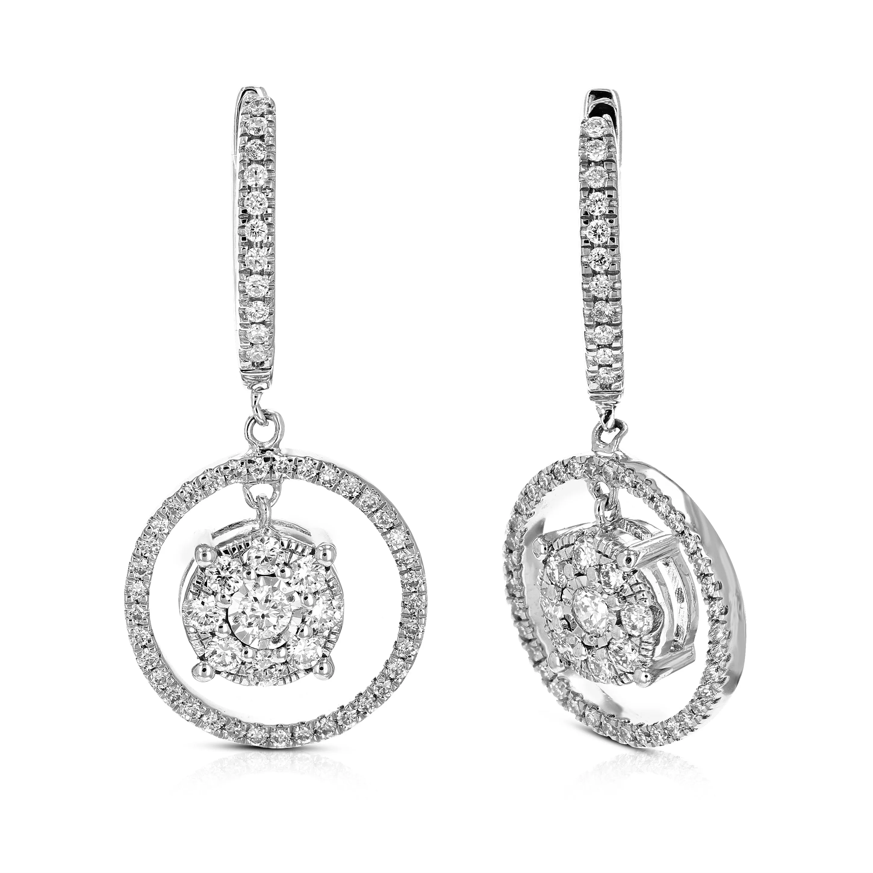 1 cttw Lab Grown Diamond Dangle Earring in Sterling Silver