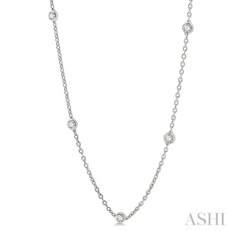 1 ctw Round Cut Diamond Fashion Necklace in 14K White Gold