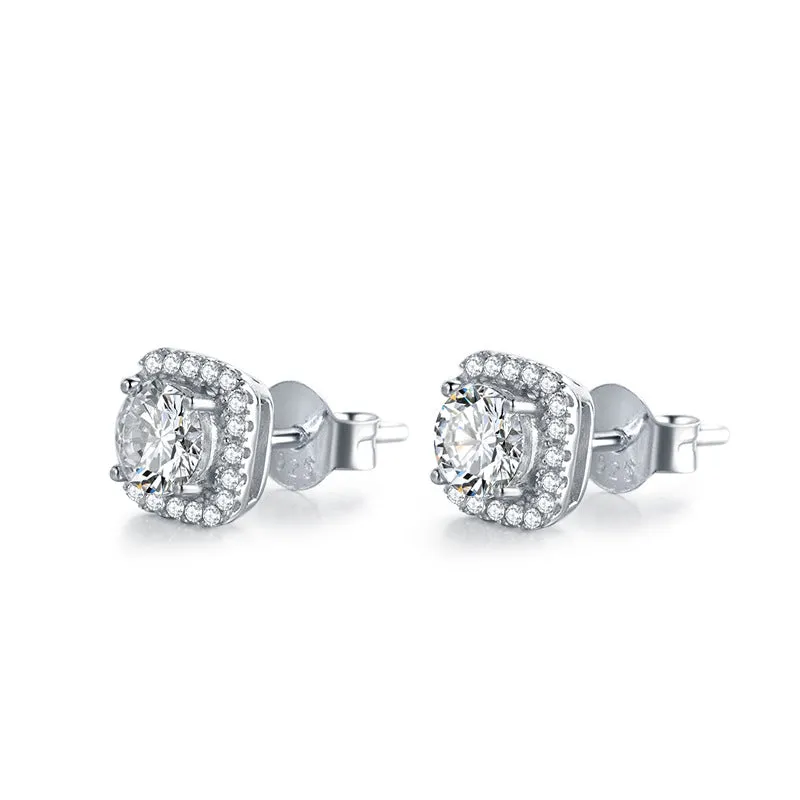 1.0 Ct D Color VVS1 Diamond Earrings