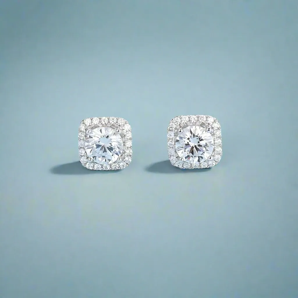 1.0 Ct D Color VVS1 Diamond Earrings