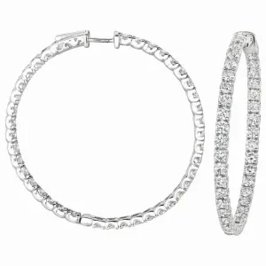 10 POINTER HOOP EARRINGS/PATENTED SNAP LOCK 14K GOLD (8.02 CTW)