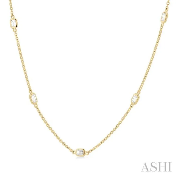 1.00 ctw Emerald Cut Diamond Fashion Necklace in 14K Yellow Gold