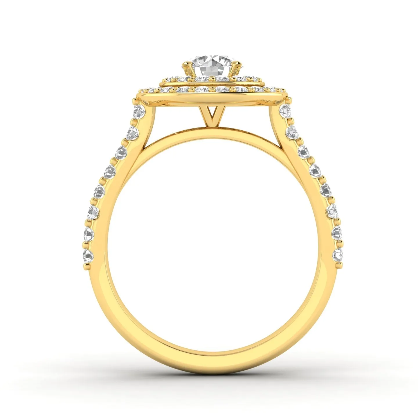 1.00ctw Diamond Halo Engagement Ring in 10k Yellow Gold (J-K, I2-I3)