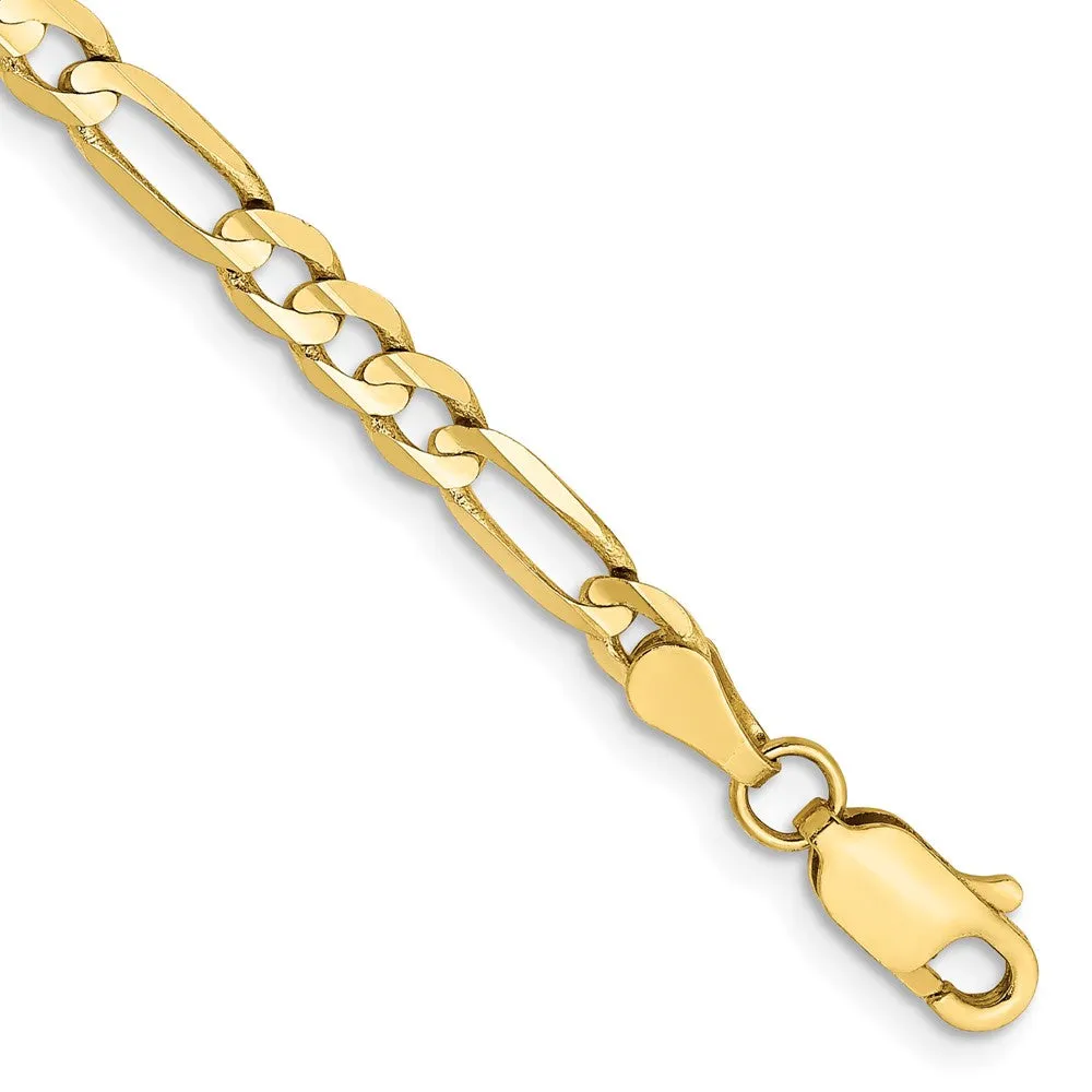 10k 4mm Concave Open Figaro Chain