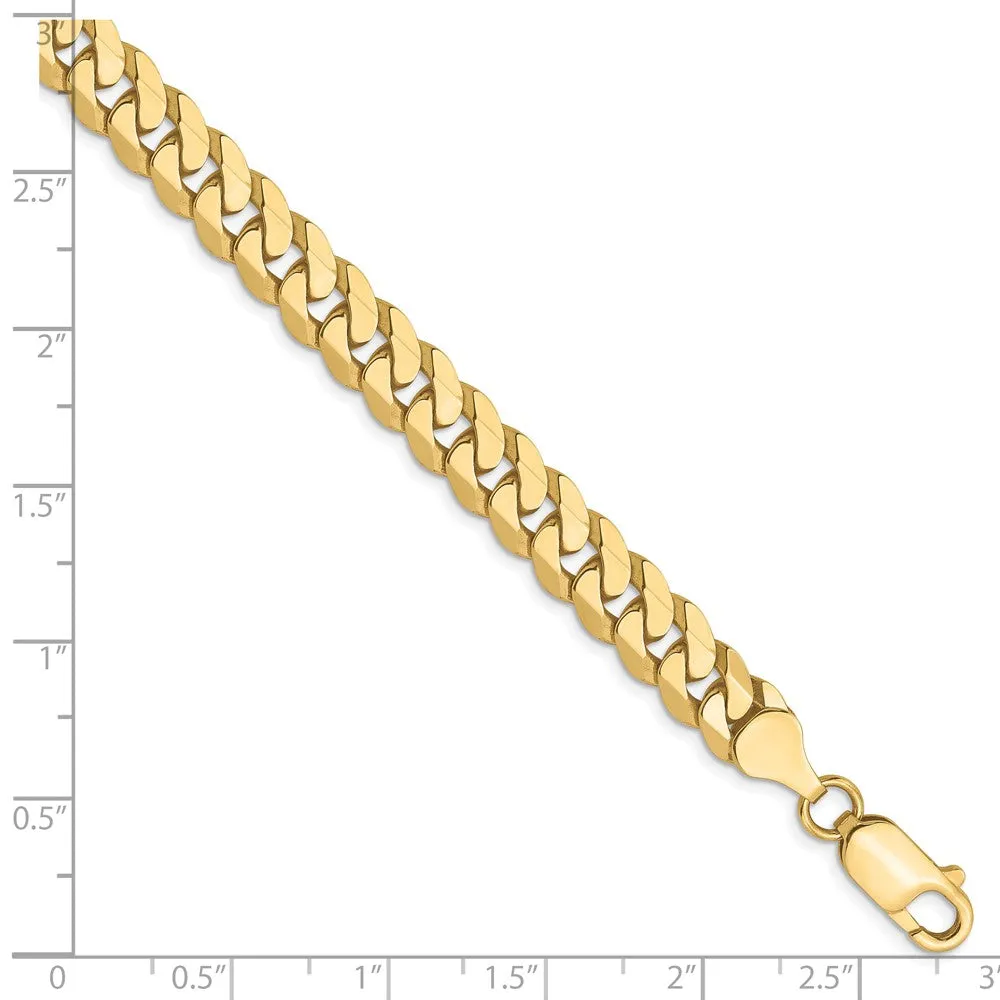 10K 7.25mm Flat Beveled Curb Chain