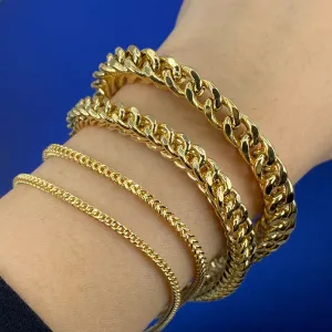 10K Box Chain Link Bracelet