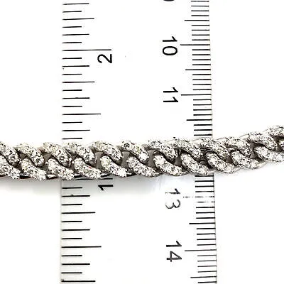 10k Diamond Pave Chain Link Necklace White Gold