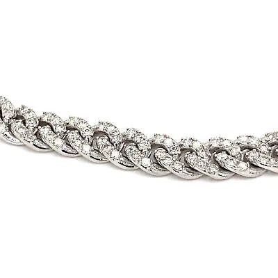 10k Diamond Pave Chain Link Necklace White Gold