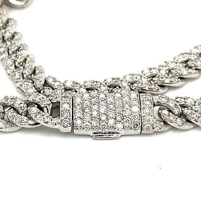 10k Diamond Pave Chain Link Necklace White Gold