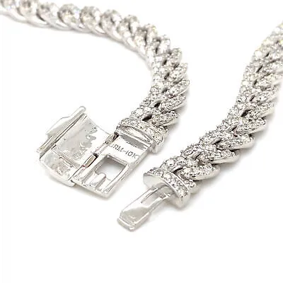 10k Diamond Pave Chain Link Necklace White Gold