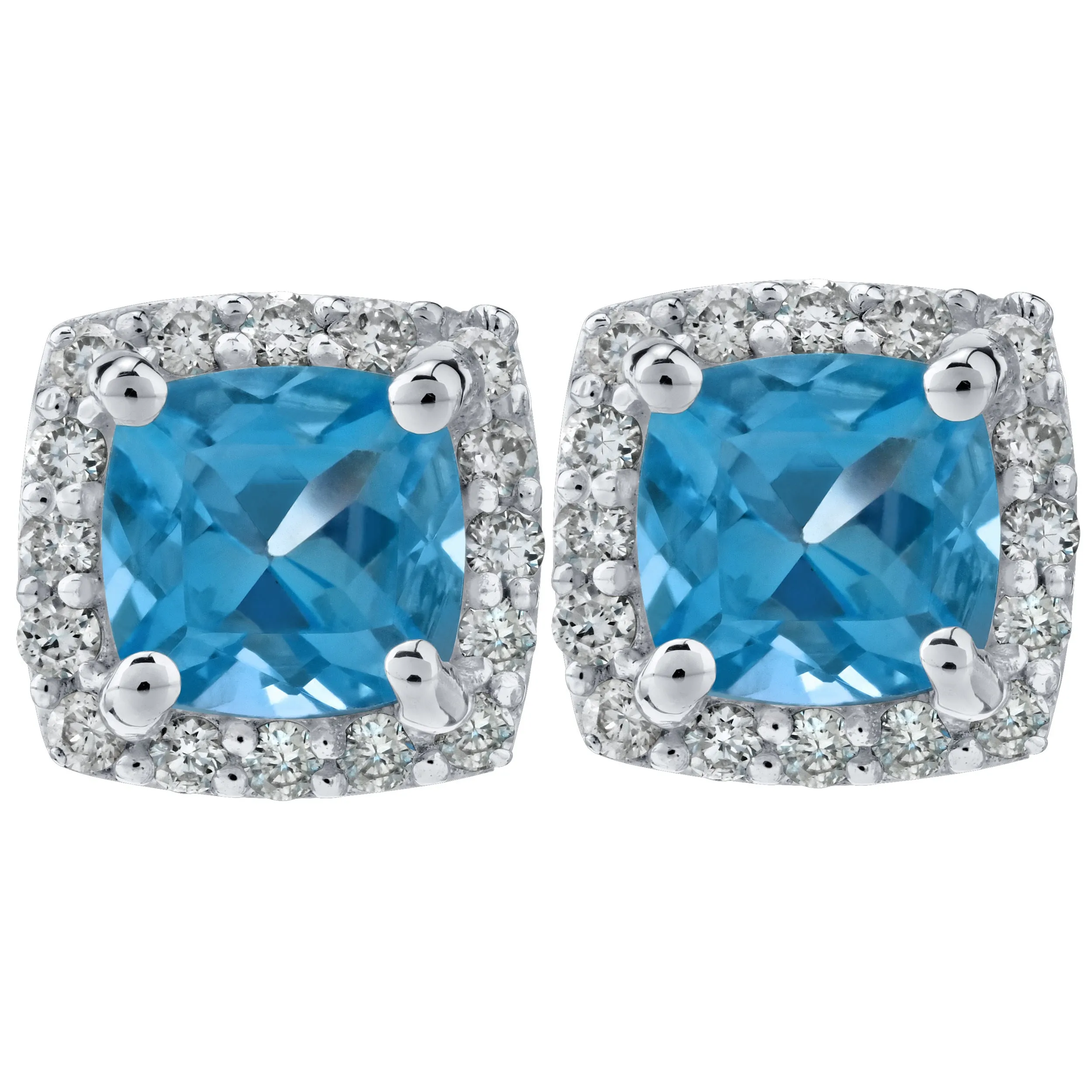 10K White Gold Diamond Earrings