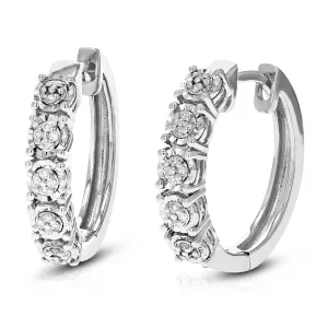 1/10 cttw Lab Grown Diamond Hoop Earrings in Sterling Silver