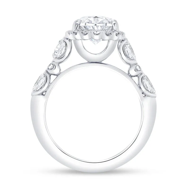 1.12ctw Oval Halo Engagement Ring
