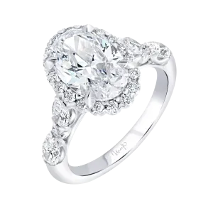 1.12ctw Oval Halo Engagement Ring
