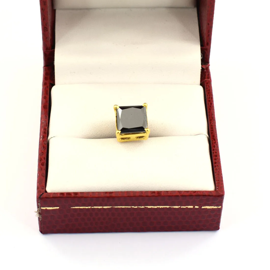 1.25 Ct AAA Certified Princess Cut Black Diamond Solitaire Studs in Yellow Finish, Gift for Anniversary, Birthday