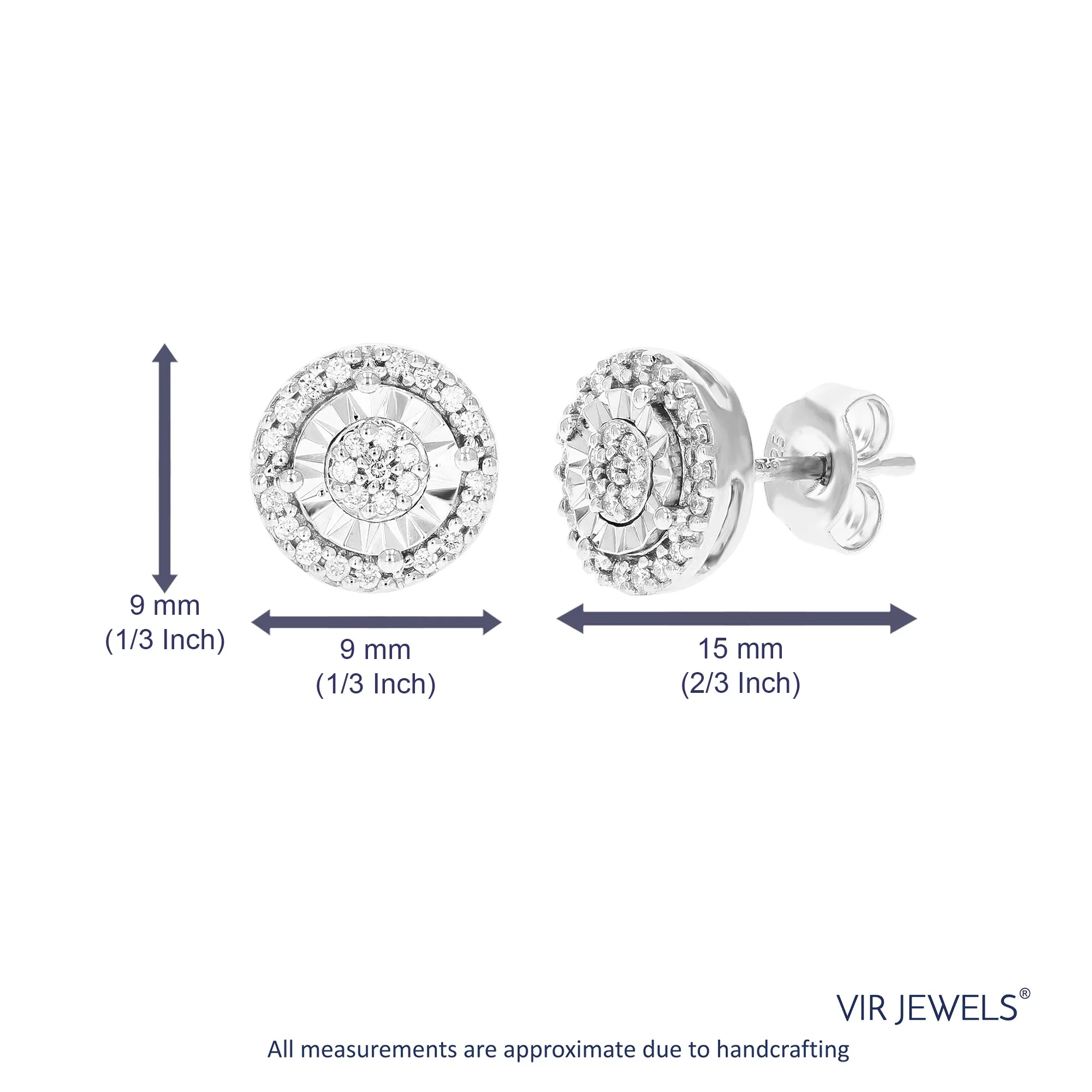 1/4 cttw Classic Diamond Stud Earrings in .925 Sterling Silver