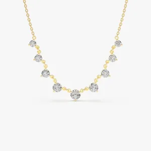 14k 1.05 ctw Solitaire Diamond Graduating Necklace