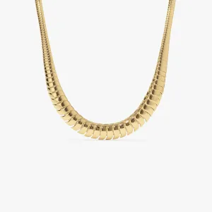 14k 12 to 5MM Graduating Cobra Necklace
