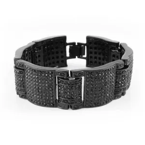 14k Black Gold Iced Large Link Bracelet