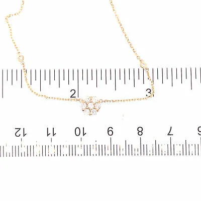 14K Diamond Flower Cluster Diamond By The Yard Necklace Yellow Gold