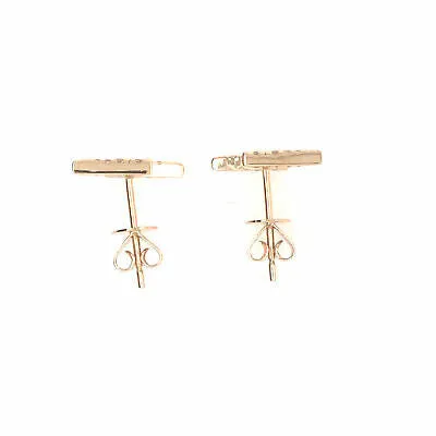 14K Diamond Lightning Bolt Earrings Yellow Gold
