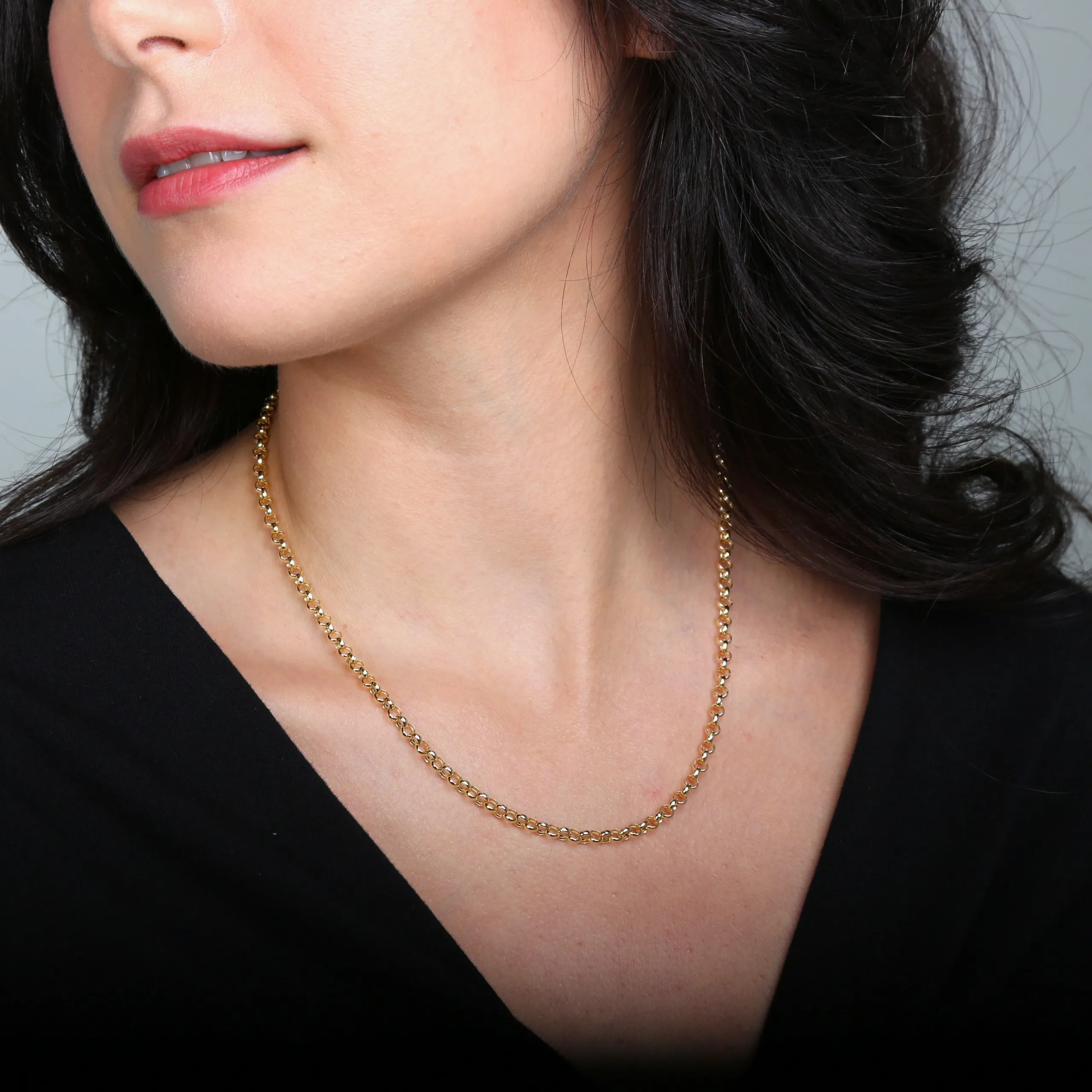 14K Gold 3.8 mm Rolo Necklace