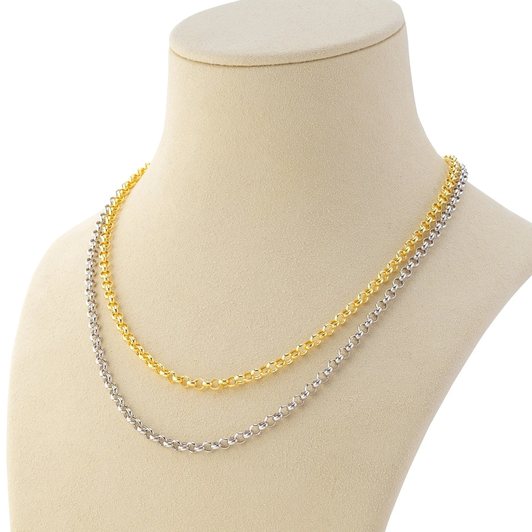 14K Gold 3.8 mm Rolo Necklace