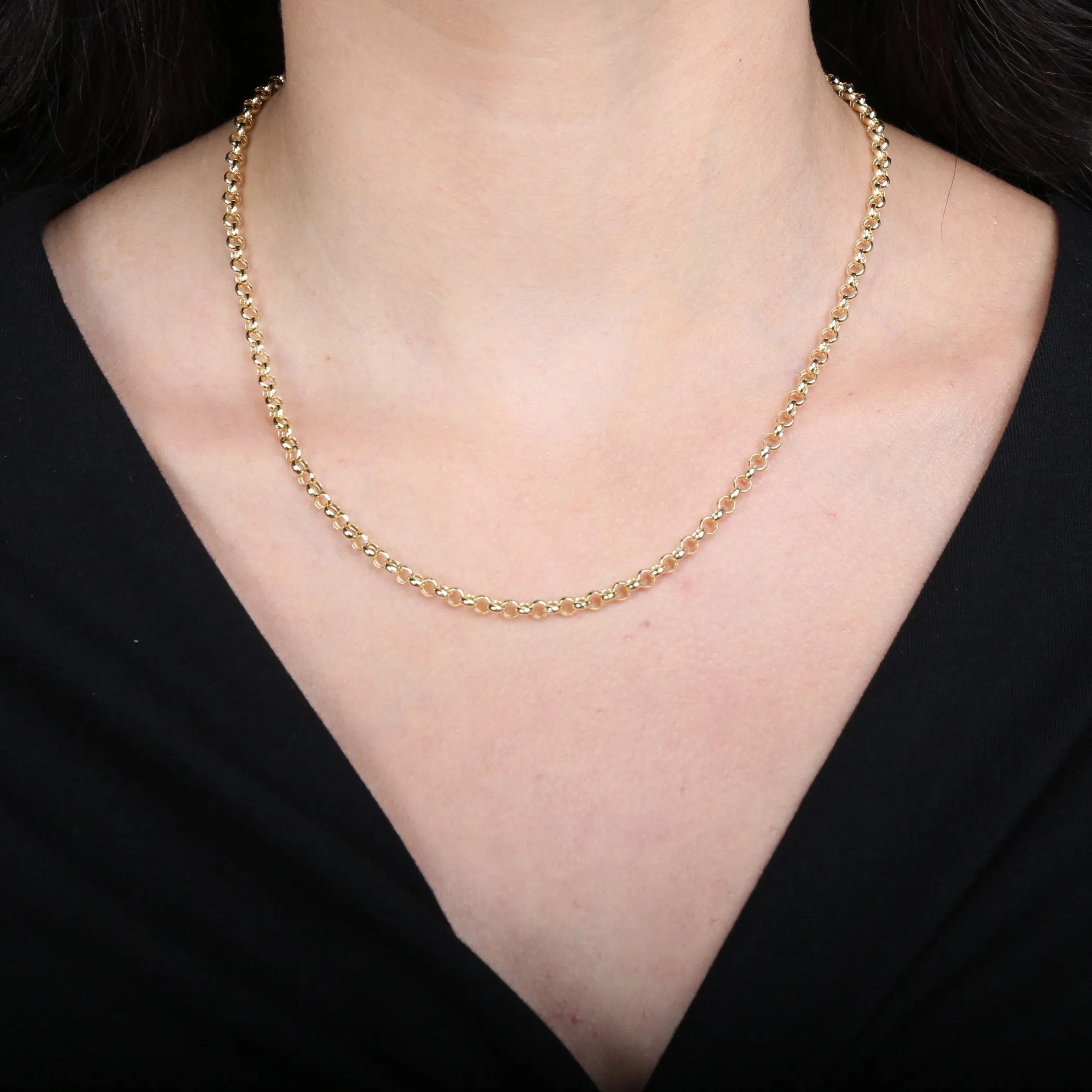 14K Gold 3.8 mm Rolo Necklace