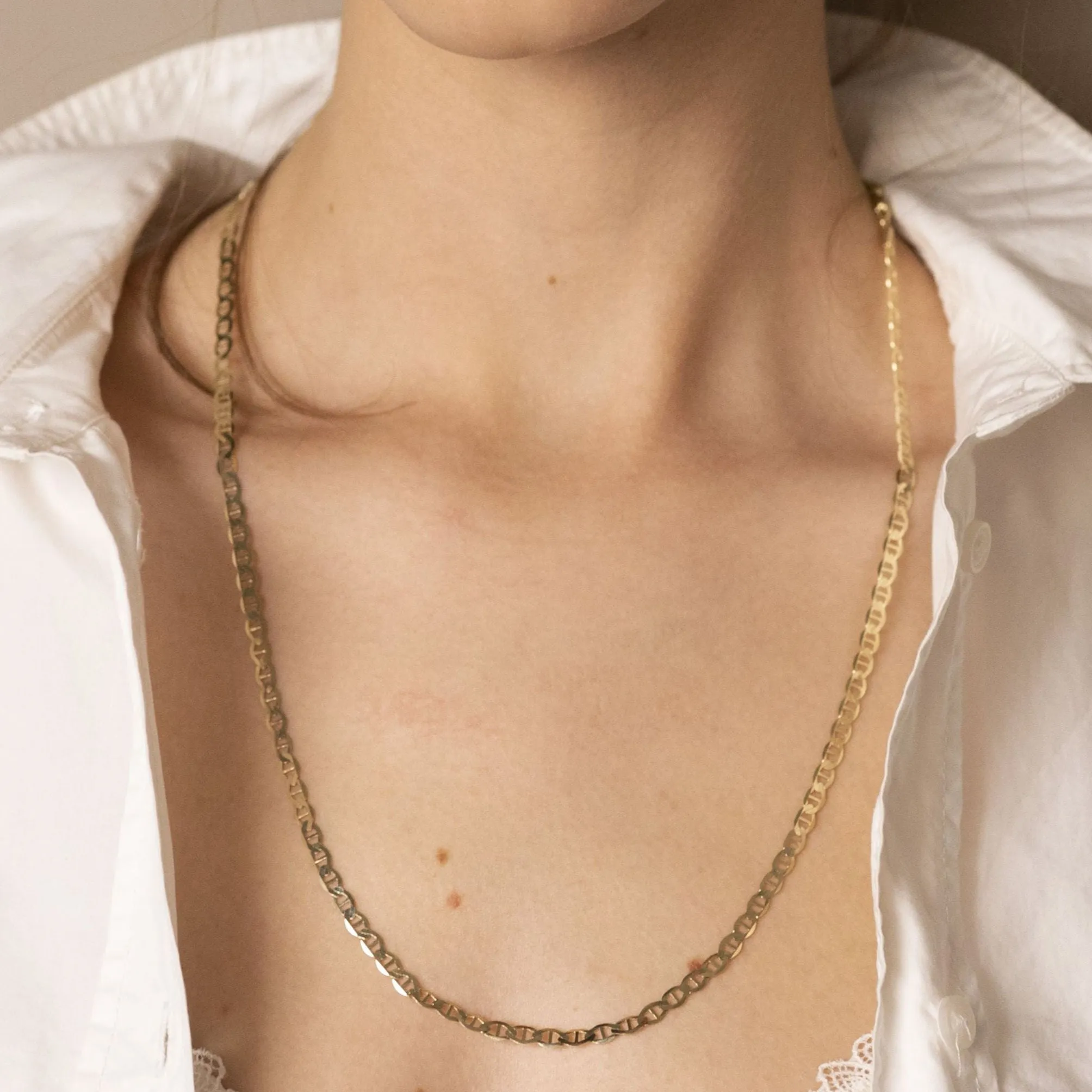 14K Gold 4.5mm Mariner Necklace