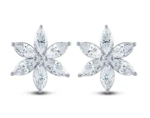 14K Gold & Lab Grown Diamond Floral Earrings