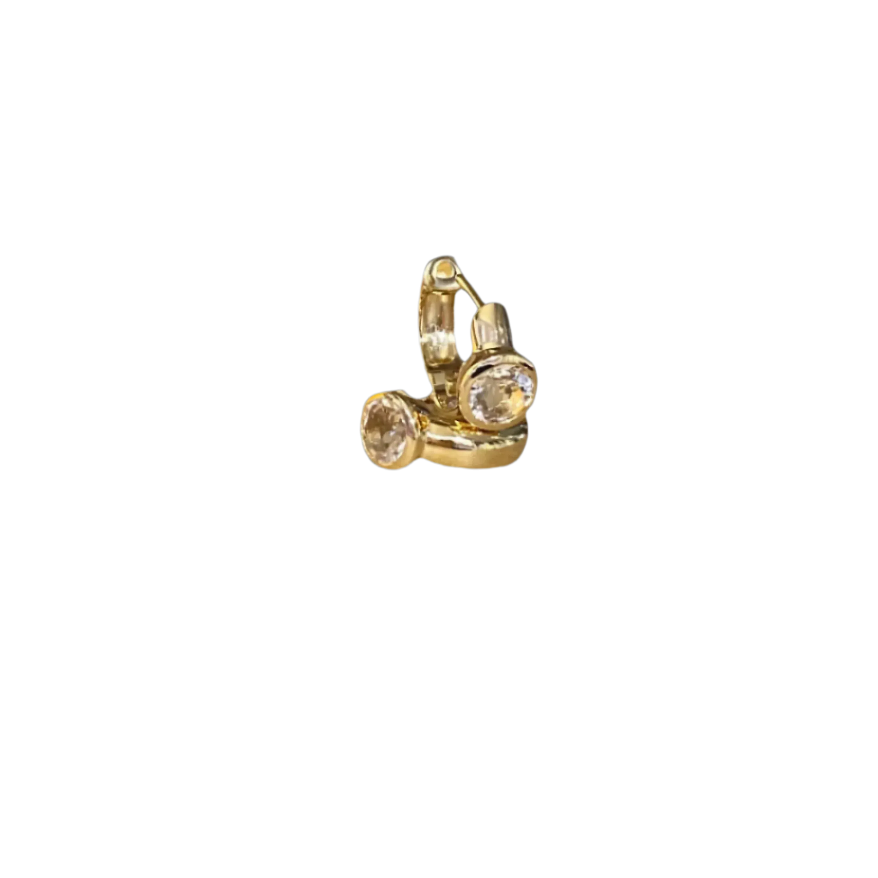 14K Gold & Topaz Huggy Earrings