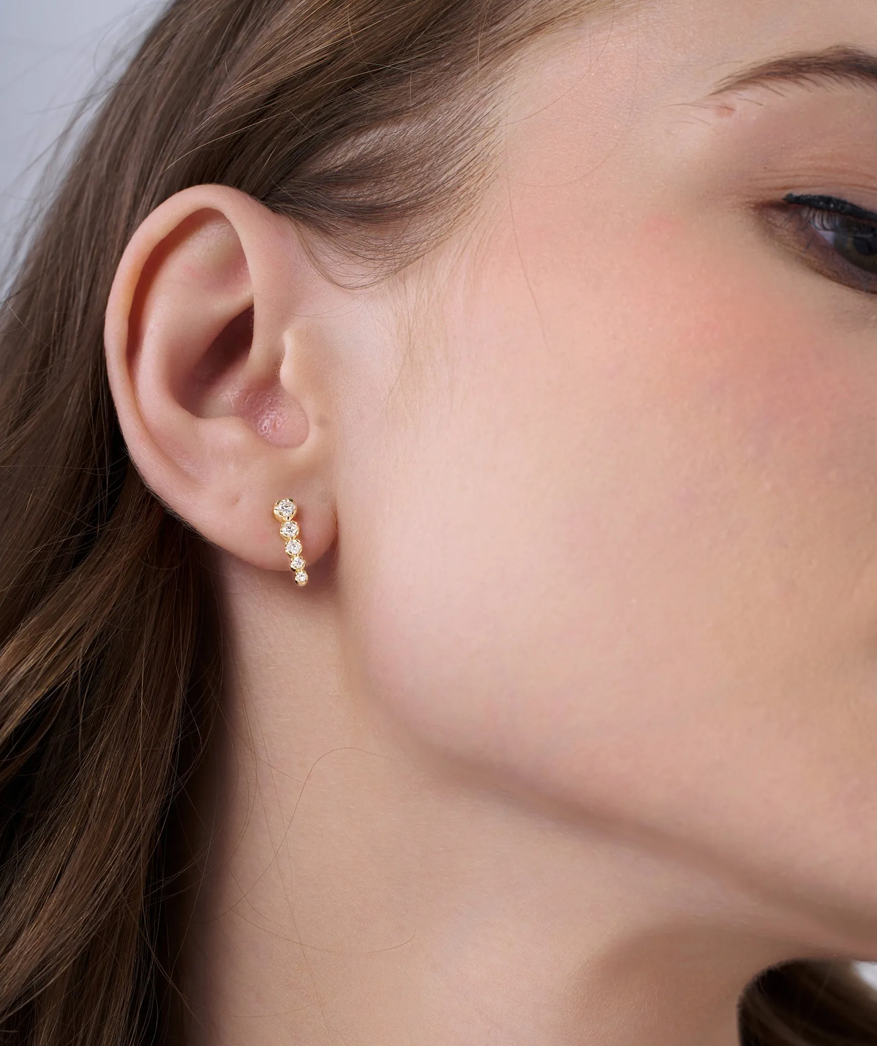 14K Gold Cascade Diamond Studs