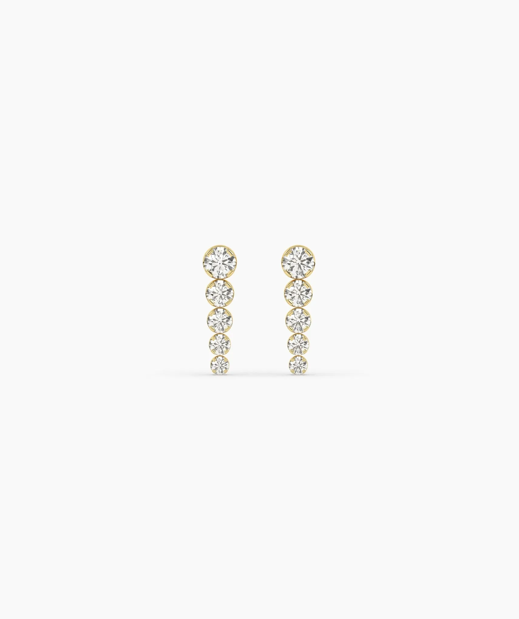 14K Gold Cascade Diamond Studs