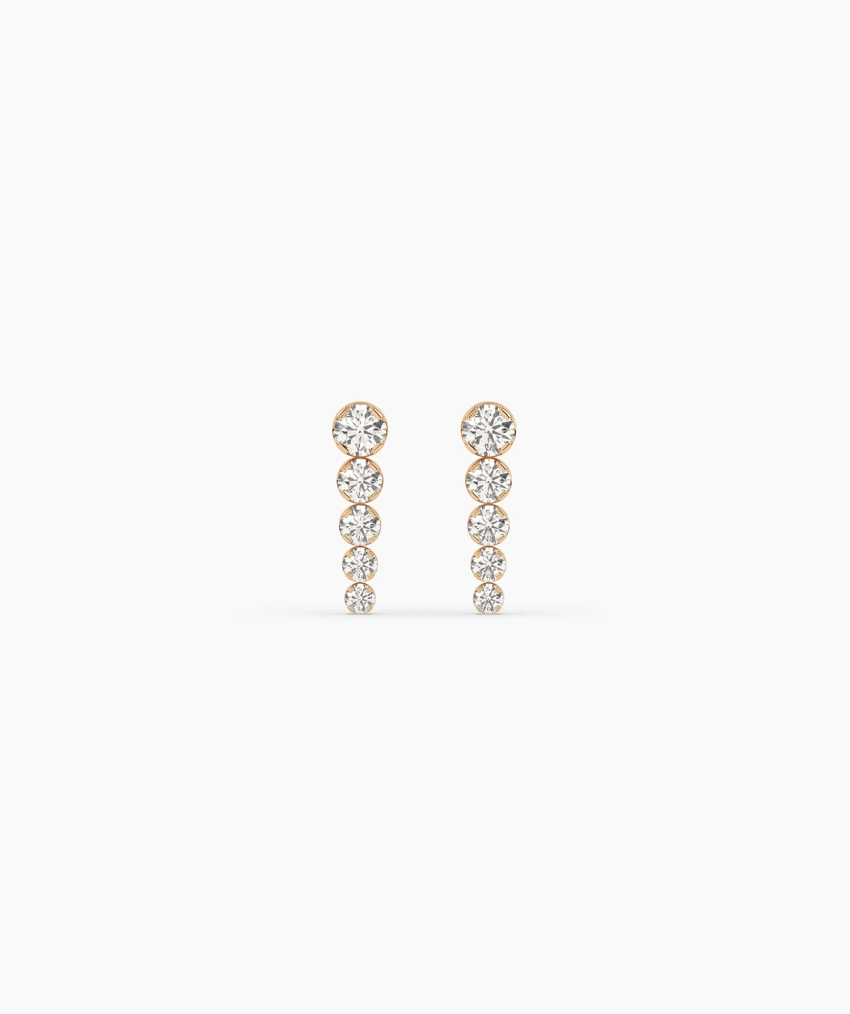 14K Gold Cascade Diamond Studs